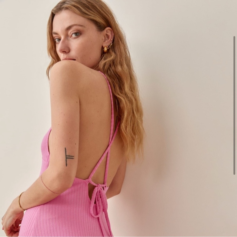 Reformation Brant Dress in Candy Pink - Picture 2 of 8